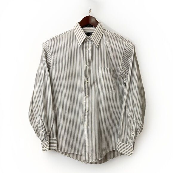 Christian Dior Other - Christian Dior Monsieur Men’s 16 Blue Tan Stripe Button Up Long Sleeve Luxury